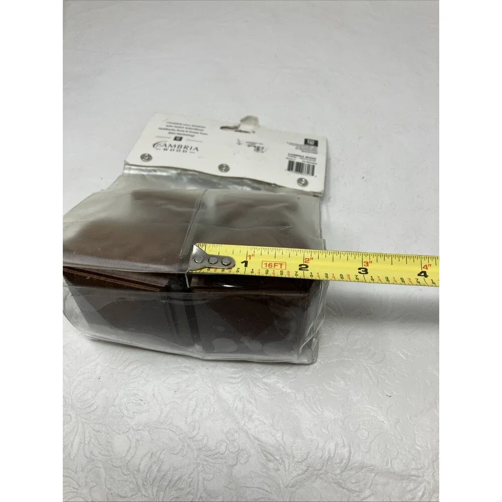 Bed Bath & Beyond set 2  Wood Tone Finials Square Screw Ends Brand New